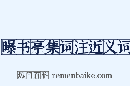 曝书亭集词注近义词是什么意思的图片